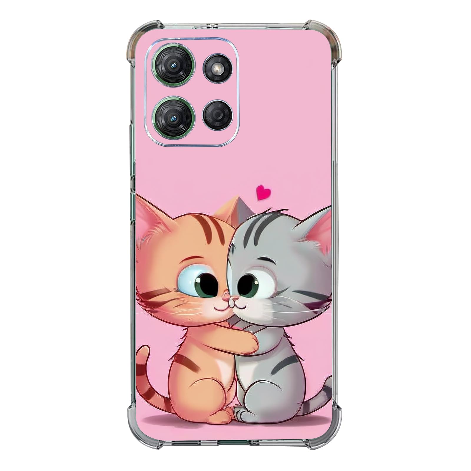 Beaucov Case for Moto G 2025,Cute Cats Falling in Love Drop Protection Shockproof Case TPU Full Body Protective Scratch-Resistant Cover for Motorola