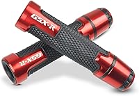 Vista 1 de 7/8 '' 0.866 in motocicleta CNC aluminio Powersports manillar Grips con extremos de agarre para GSXR 125 250 300 600 750 1000 1300 rojo