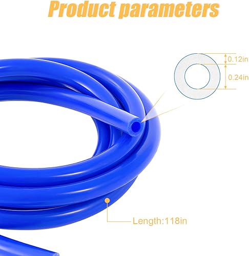 Miniatura 2 de Manguera de tubo de vacío de silicona, manguera de 10 pies 14 pulgadas de diámetro interior, alta temperatura 130 PSI de presión máxima para