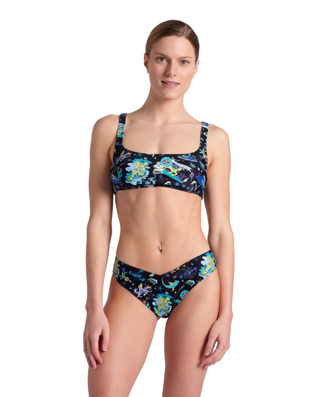 Arena Women's Arena Fun Planet Bikini Bralette Two Piece Swimsuit Donna (Pacco da 1)