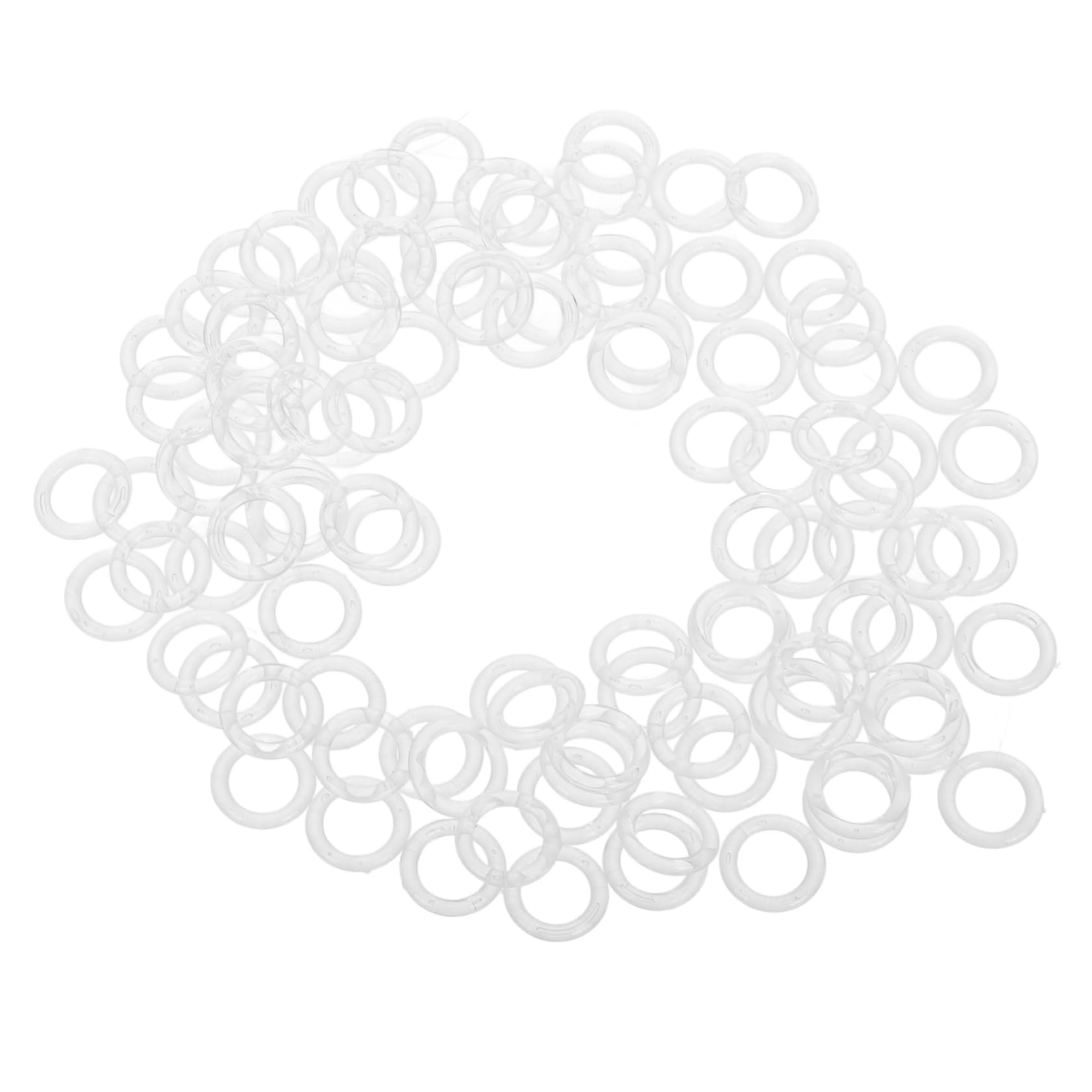 FUNOMOCYA 100pcs Clear Plastic Curtain Rings for Roman Shades and Drapery Projects Easy to Install Shaped Rings Versatile Curtain Hardware for Blinds and Crafts Discreet Appearance and Wide