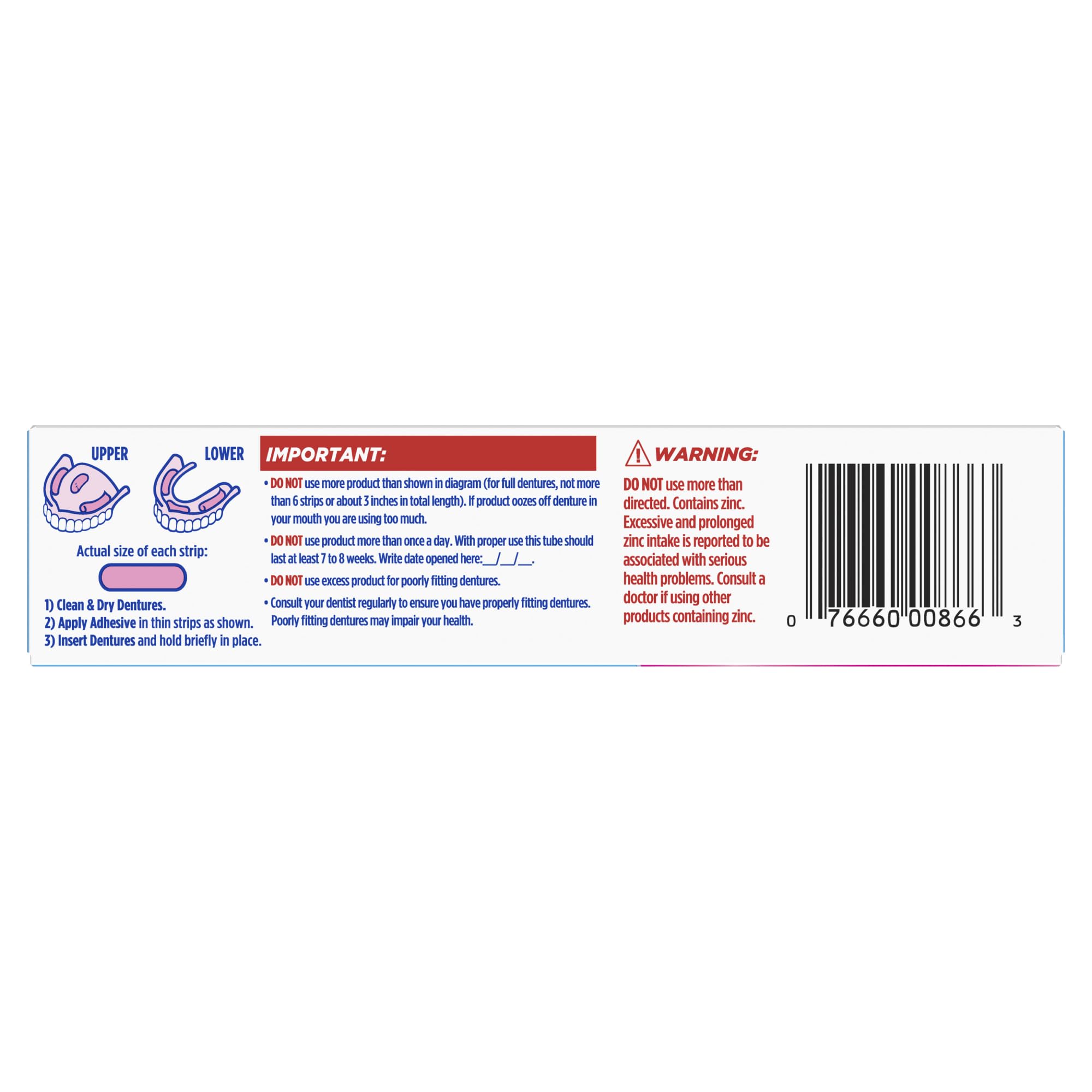 Fixodent Denture Adhesive Cream, Original, 2.4 oz. 1