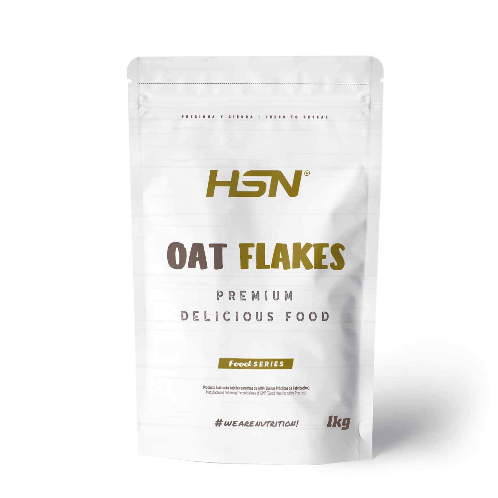 HSN Copos de Avena Integrales Finos 1Kg | Avena Integral Natural para Porridge, Overnight Oats, Batidos y Desayunos | Fuente de Fibra y Carbohidratos Complejos | Copo Fino Fácil de Hidratar