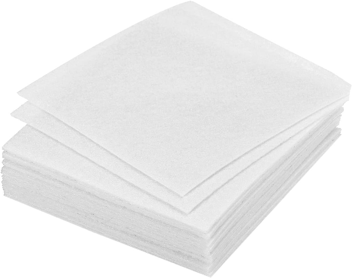 Soft Felt Sheets Fabric Craft Sheets White 4 Inch x 4 Inch for DIY Hobby Decorate Pack of 18