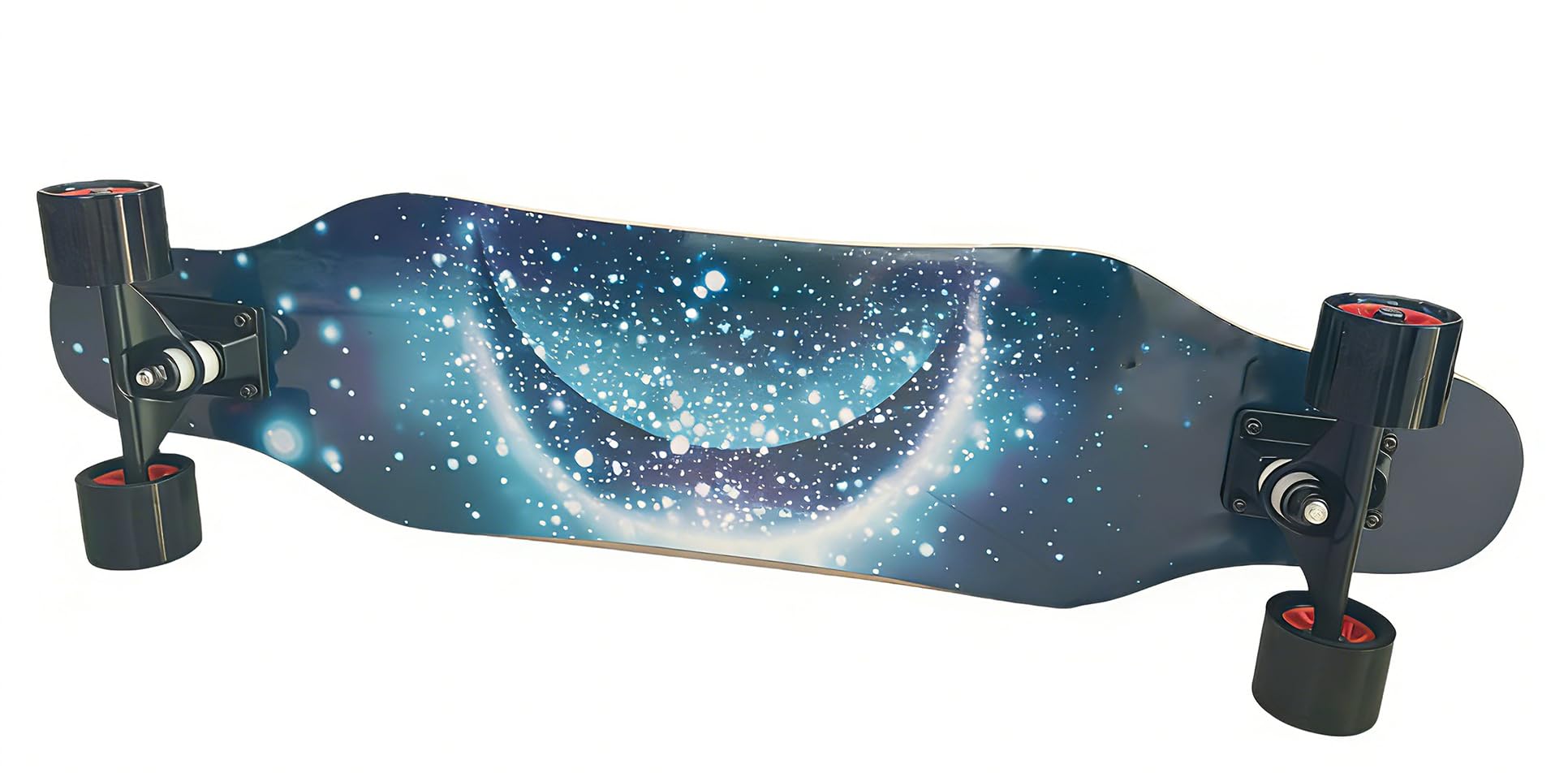 Mini Cruiser Longboard à roues larges de 78,7 cm, pour débutant, stable et facile à contrôler, convient pour le parc et la rue, motif de flamme unique