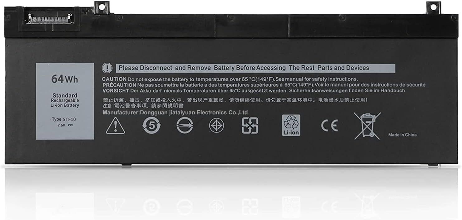 5TF10 NYFJH RY3F9 0RY3F9 7M0T6 GHXKY 05TF10 P34E001 P34E002 P74F001 P74F002 Laptop Battery Compatible with Dell Precision 7730 7740 P34E 7530 7540 P74F Series(7.6V 64Wh)