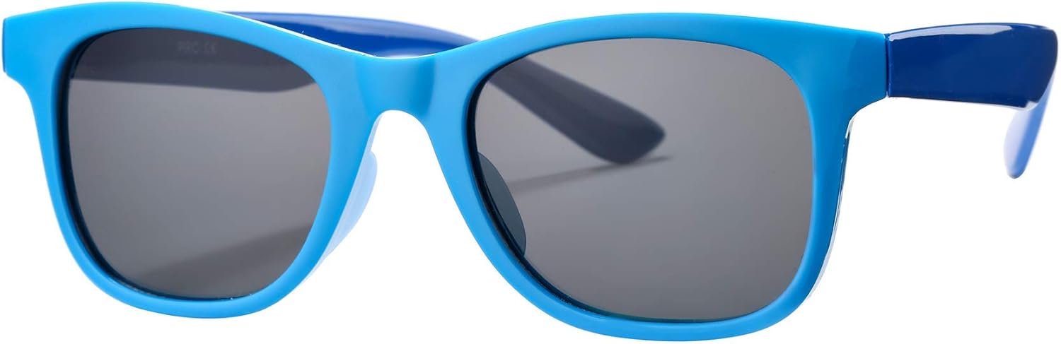 Kids Polarized Sunglasses TPEE Unbreakable Flexible Eyewear for Boys Girls , 100% UV Protection (Blue Navy Blue/ Grey) : Sports & Outdoors