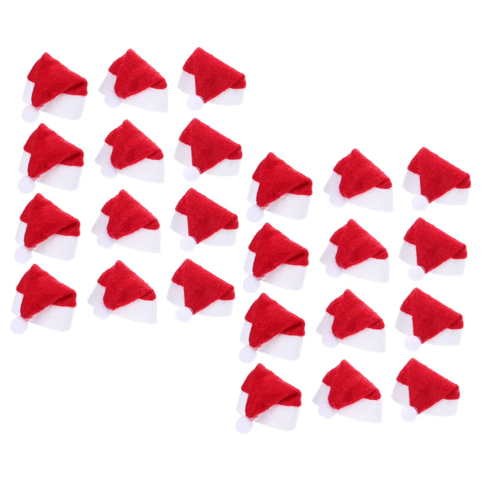 SUPVOX 24 Piezas Mini Gorros de Papá Noel para Pequeños Sombreros Navideños Rojos y Accesorios para Fiestas de Navidad