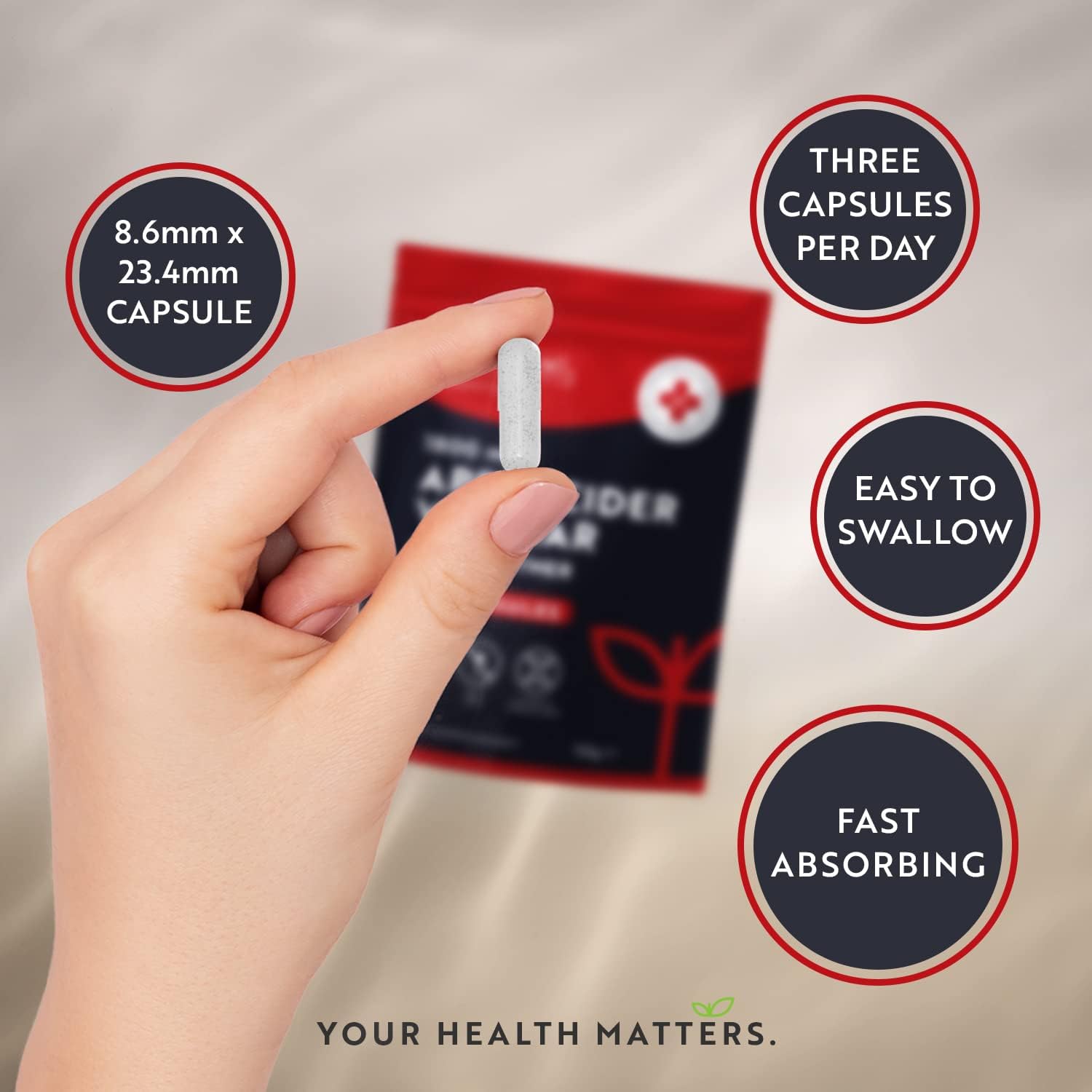 Apple Cider Vinegar Capsules 1800mg - ACV with Mother - 180 High Strength Vegan Capsules from UK Grown Apples, 60 Day Supply - Alternative to Apple Cider Vinegar Tablets - Raw & Unfiltered - Nutravita