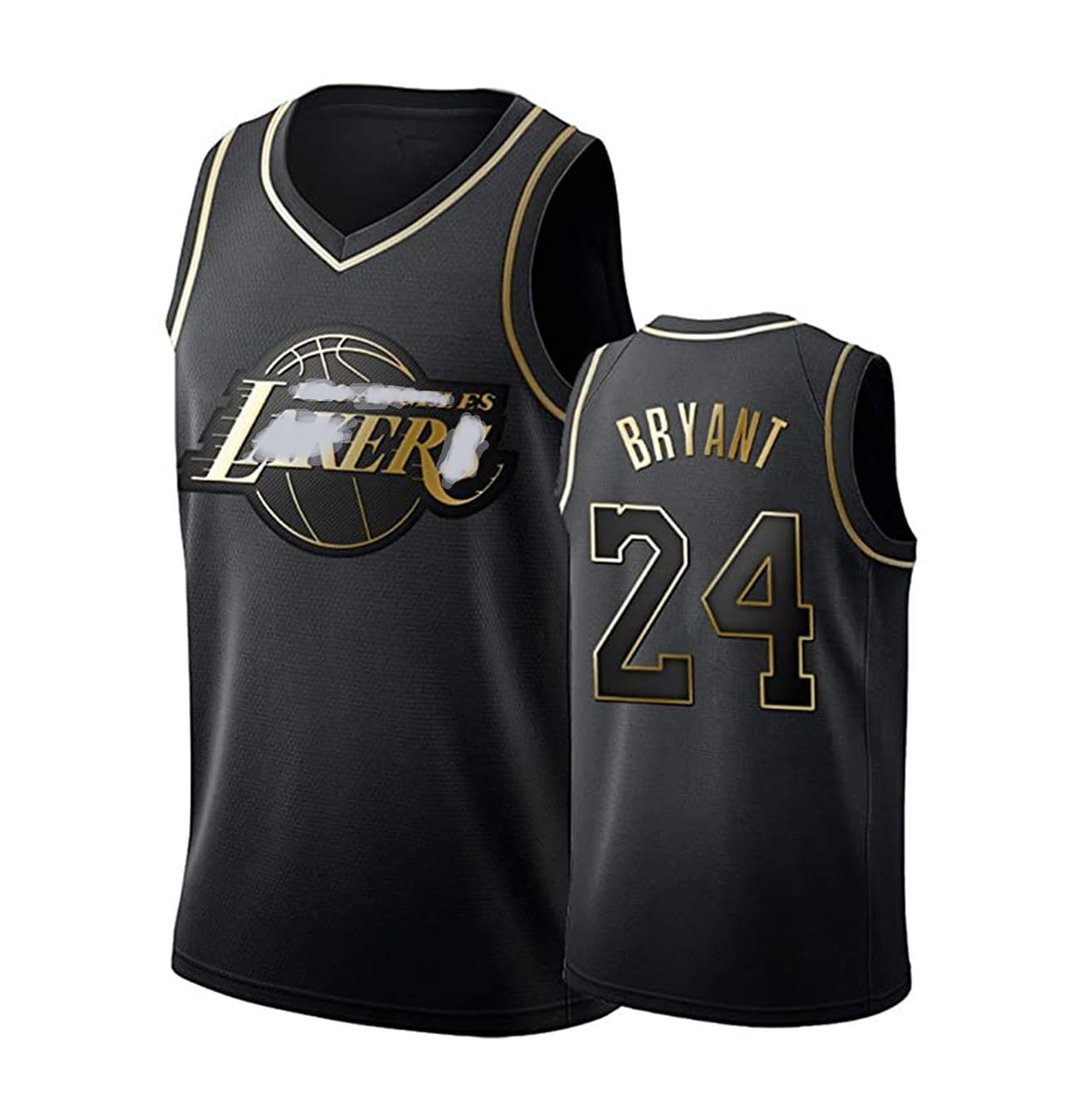 Jersey de Basketball en Or Noire # 24 K o be,Chemise de Sport de Sport sans Manches Unisexe.