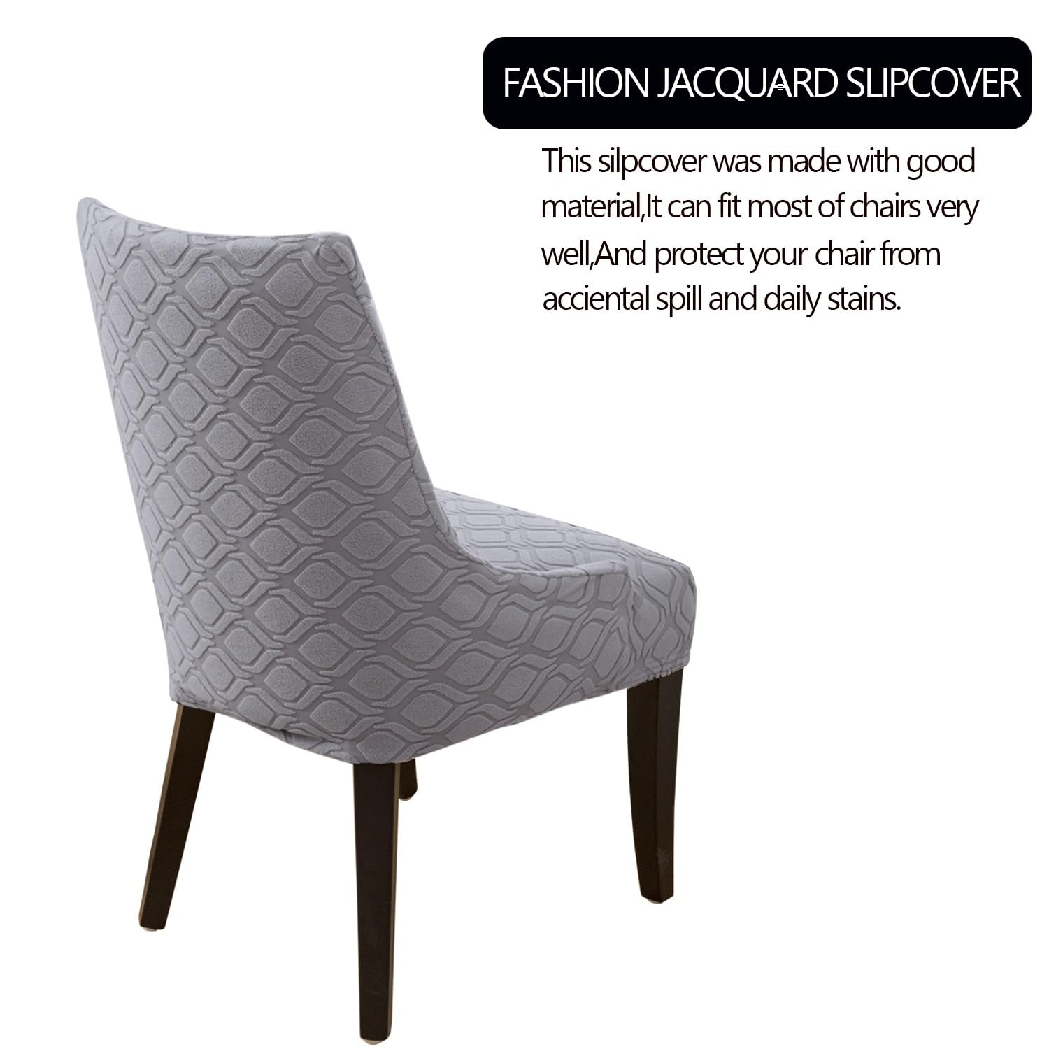 Fundas de Silla wingback Laterales elásticas con Brazos Inclinados, Protectores de Asiento de Acento tapizados Lavables extraíbles,Gris Claro B,2 Unidades