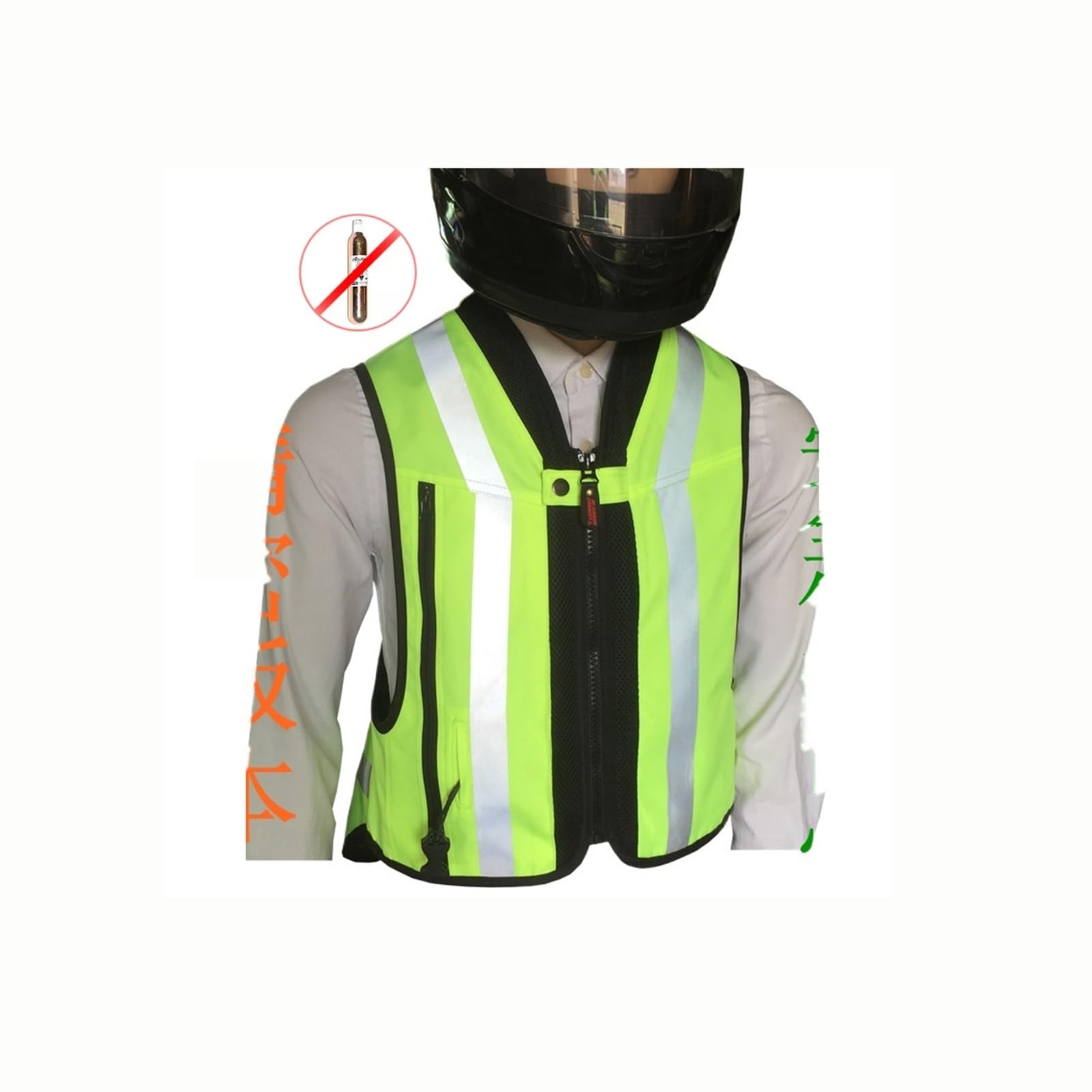 Chaleco Con Airbag for Motocicleta Unisex Chaleco Ajustable, Seguridad for Motociclistas Y Equitación 0,1S Activa El Airbag(Green,X-Large)