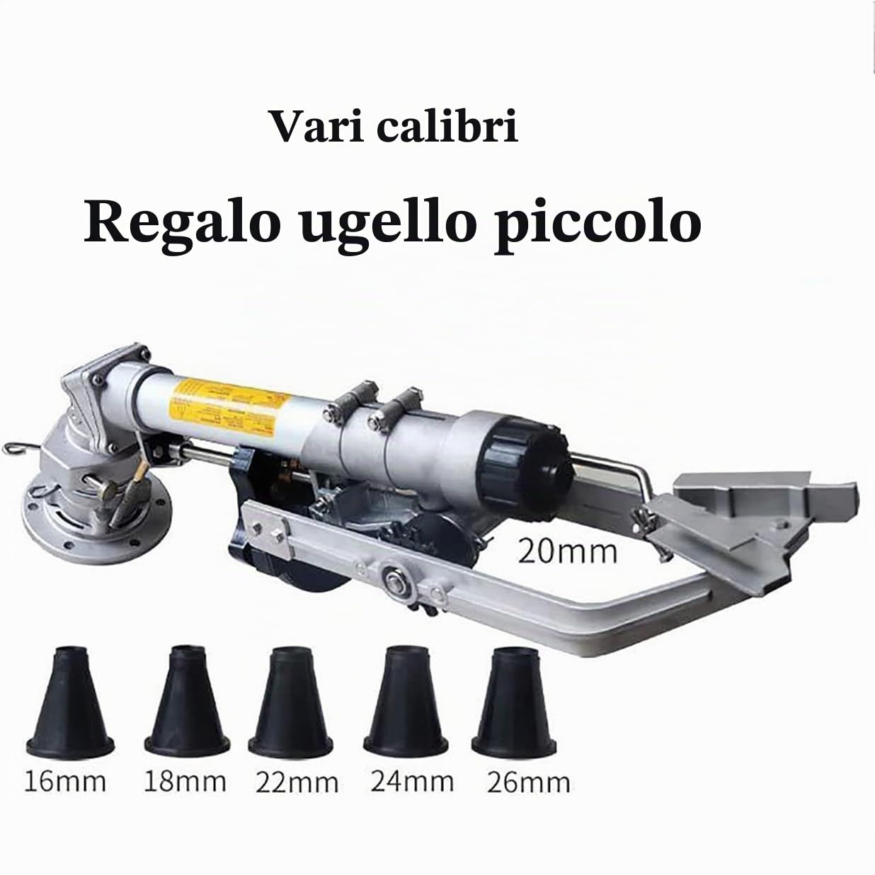 Irrigatore per Irrigazione Agricola con Set di Ugelli di Ricambio, Pistola a Spruzzo per Irrigatore per Prato Agricolo in Metallo, Rotazione Automatica a 360°, per Irrigare Prato E Giardino