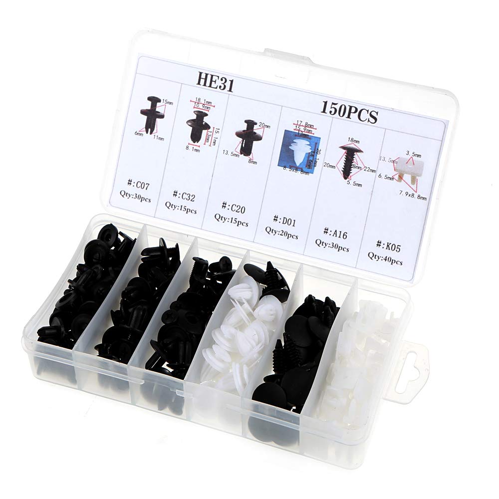 PepiskyAssorted Car Body Push Retainer Pin Rivet Fasteners Trim Moulding Clip Automotive Furniture Assembly Expansion Screws Kit