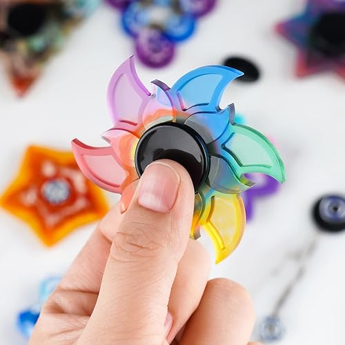 Vista 50 de NiArt Fidget Finger Spinner DIY Resina Epoxi Fundición Molde de Silicona Kit 5 Moldes con 10 Rodamientos, Alivio del Estrés Juguete de Mano Fidget