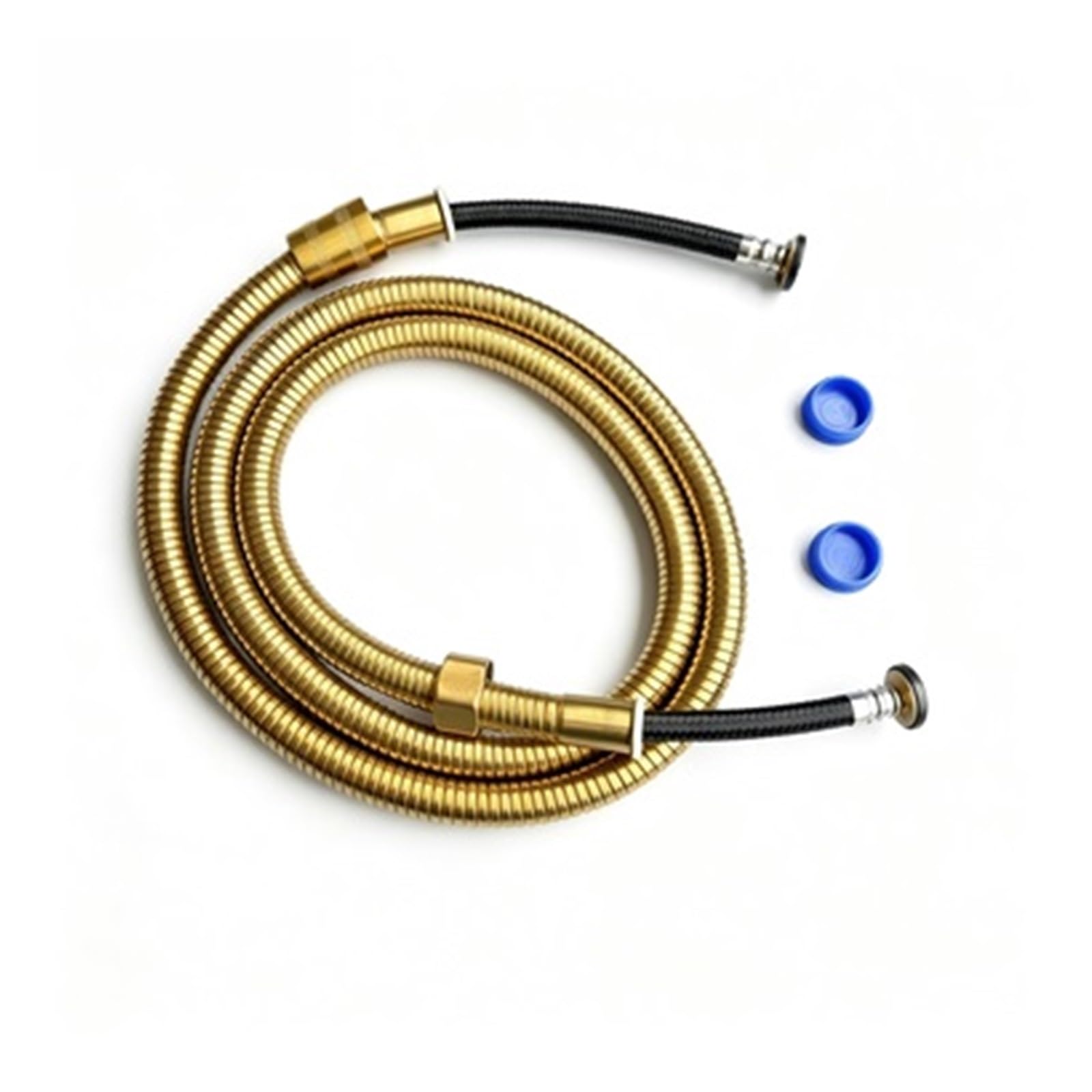 Kdberhfsa Golden Shower Hose, 1.5M/2M Stainless Steel Shower Hose,Anti Winding Explosion-Proof Water Tube Faucet Hose,Universal G1/2 Connection(Golden)