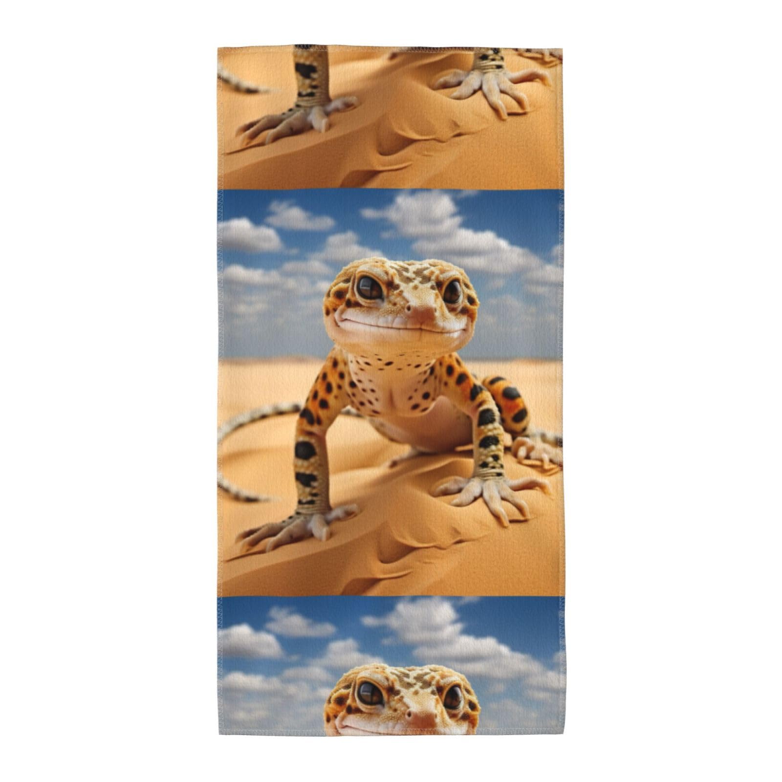 Oazcvbnn Unisex Black Sand Leopard Gecko Print Extra Long Beach Towel Soft Comfortable Quick-Dry Gym Hiking Picnics Swimming