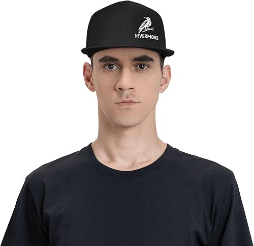 Miniatura 7 de Edgar Allan Poe Raven - Gorra de béisbol ajustable de ala plana negra