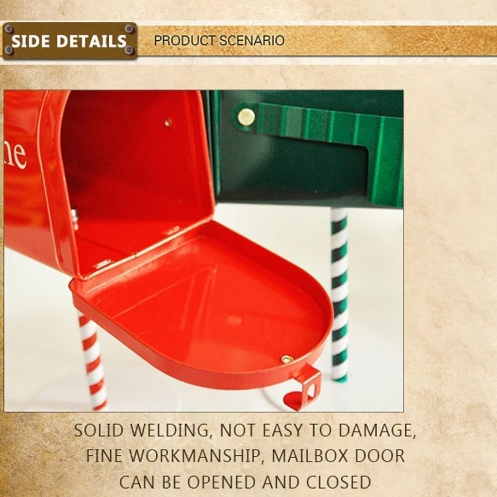 Wall-Mount Mailboxes Iron Postbox with Lock Mailbox Posts Christmas Decoration for Indoor and Outdoor Drop Box Home Decoration