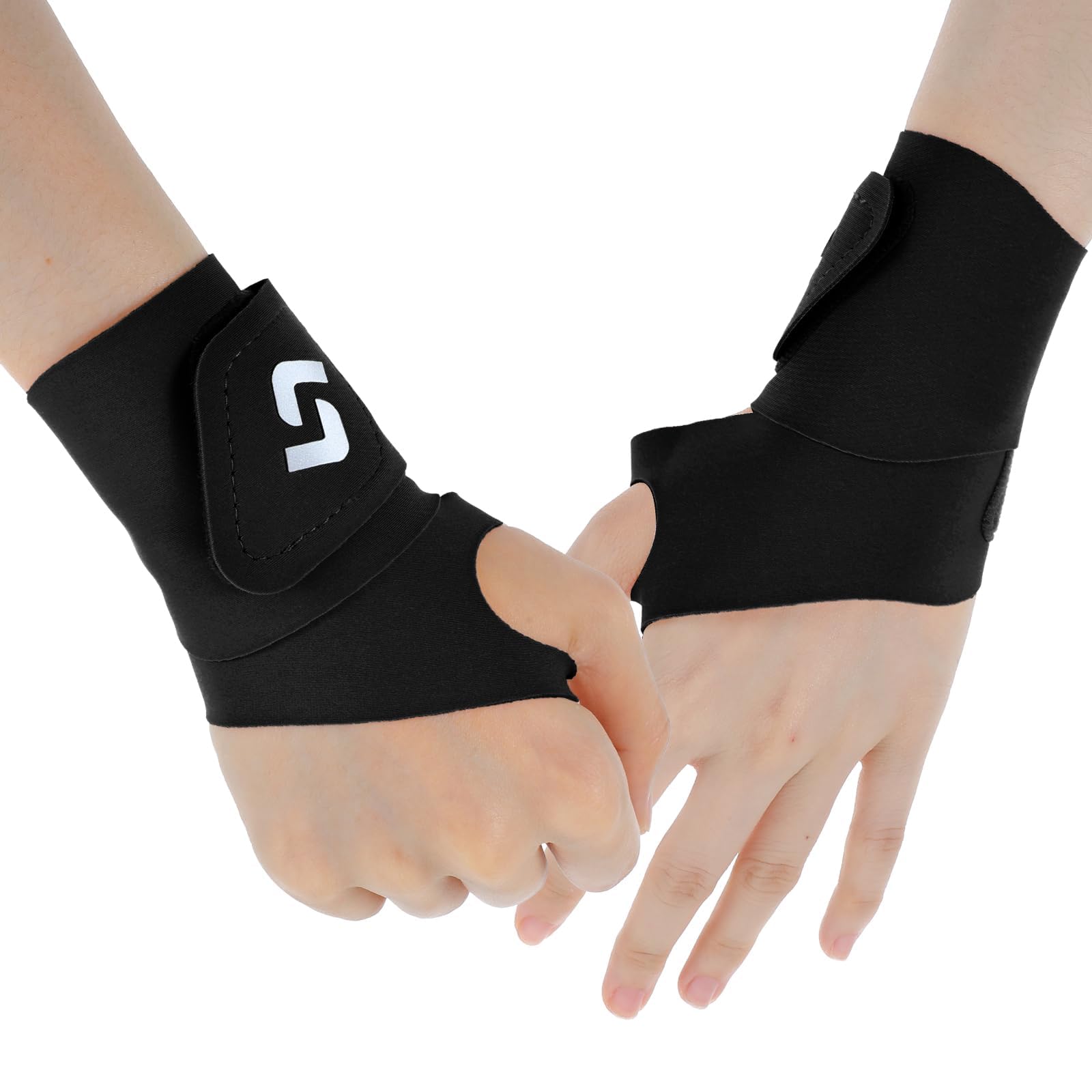 Wrist Brace for Carpal Tunnel Relief Night Support, 2 Pack Wrist Brace Basic Sport Slim Carpal Tunnel Support, WristBrace Right Left Hand, Elastic Wrists for Pain Relief Unisex(Black)