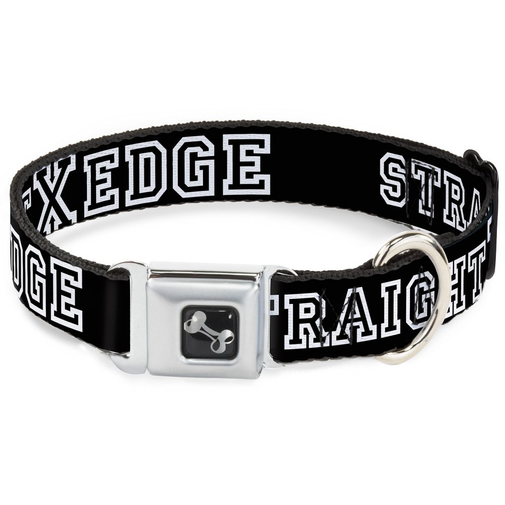 Collier de chien anti irritation Buckle Down motif os noir et blanc large ajustable