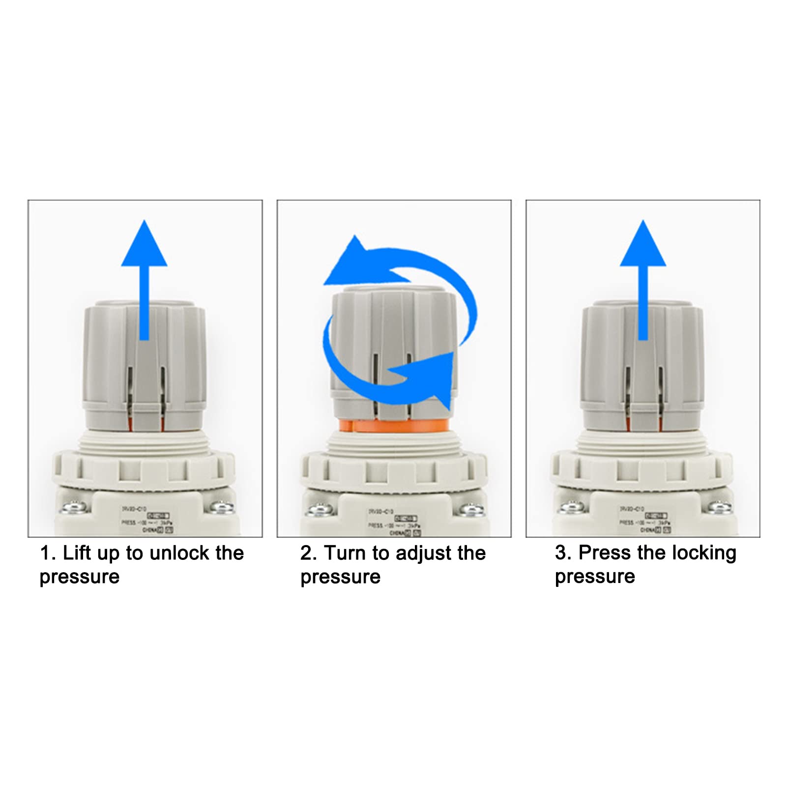 Soupape de Pression à Vide, Régulateur de Pression à Vide Pneumatique de Type SMC avec Support pour Tuyaux de 8 Mm de Diamètre Extérieur