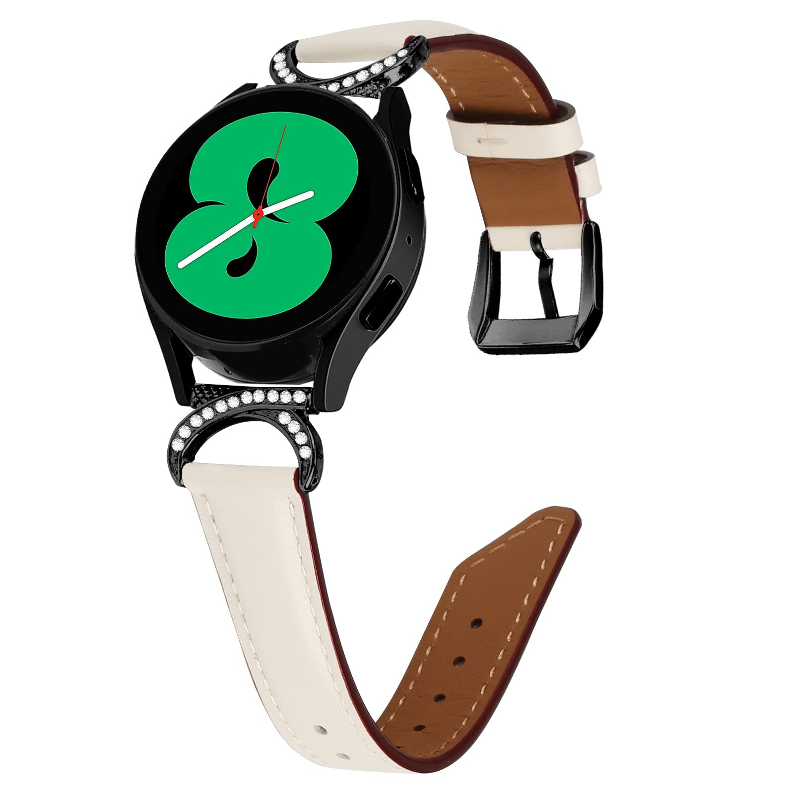 Bracelets de rechange en cuir et métal pour Amazfit GTS 4 Mini, bracelet de montre de rechange pour Amazfit GTR Mini/Bip 3 Pro/GTS 3/GTS 2e/Pop Pro/BIP U (marron)