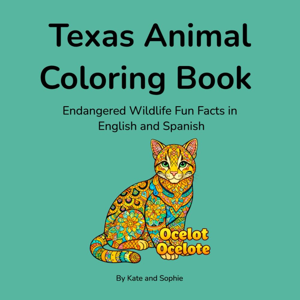 Texas Animal Coloring Book: Endangered Wildlife Fun Facts in English and Spanish