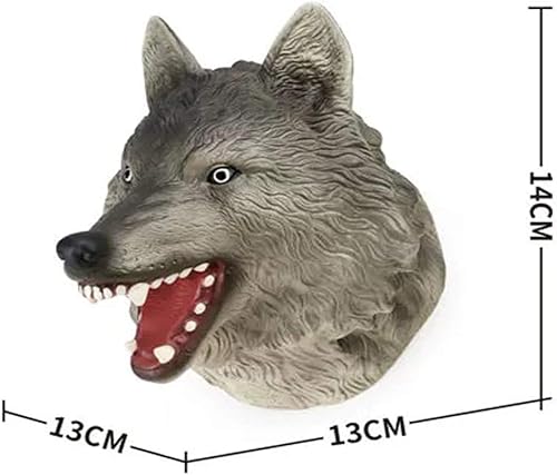 Miniatura 6 de Gemini&Genius Marioneta de mano de animal para niños, figura de acción realista de goma suave, juguetes de juego de rol (lobo)