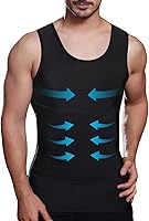 LGTFY Men's Slimming Compression Shirt Gynecomastia Tank Top Tummy Control Body Shaper Vest Instant Slim