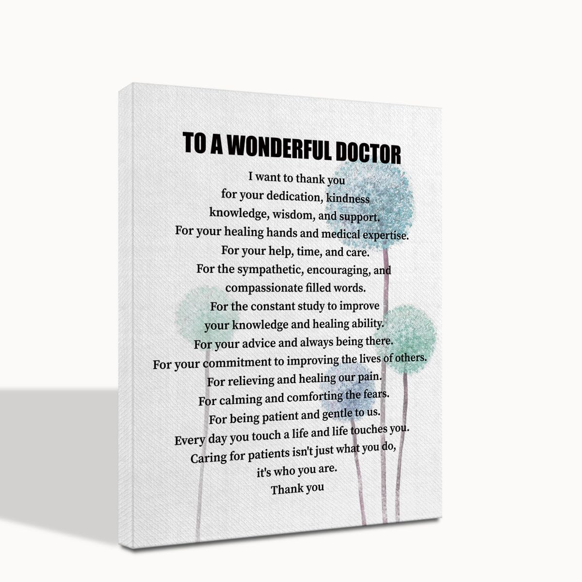 Obgyn Gifts For Doctors, Doctor Gifts, Doctor Gifts Decor, A Wonderful Doctor Inspirational Decor, Canvas Wall Art, Unique Gifts For Doctors, Medical Office Décor, Thank You Gift For Doctor 8x10 inch