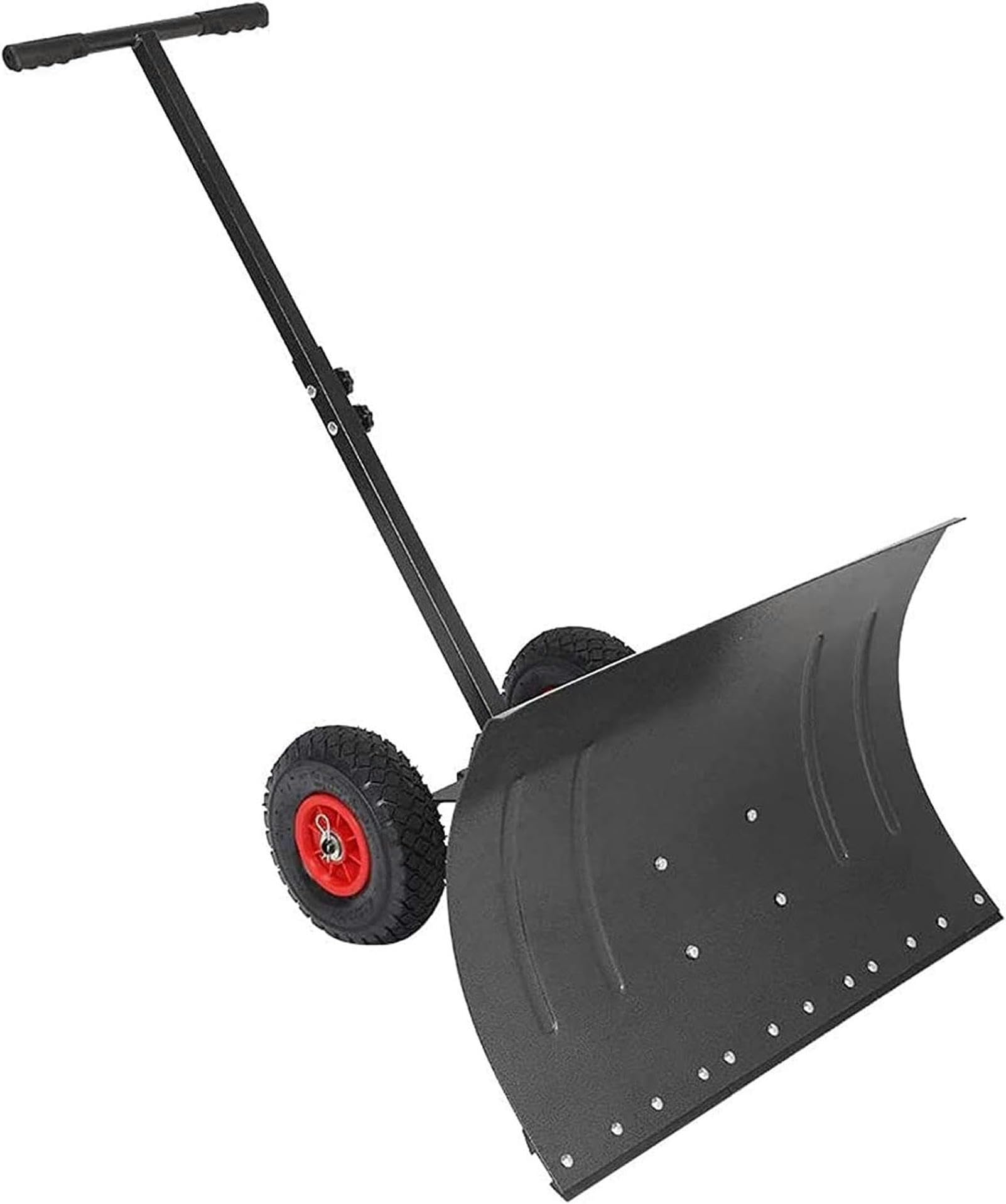 Snow shovel Snow Push With Wheels| Heavy-duty Snowplow With Adjustable Handle For Road Snow Removal snow pusher