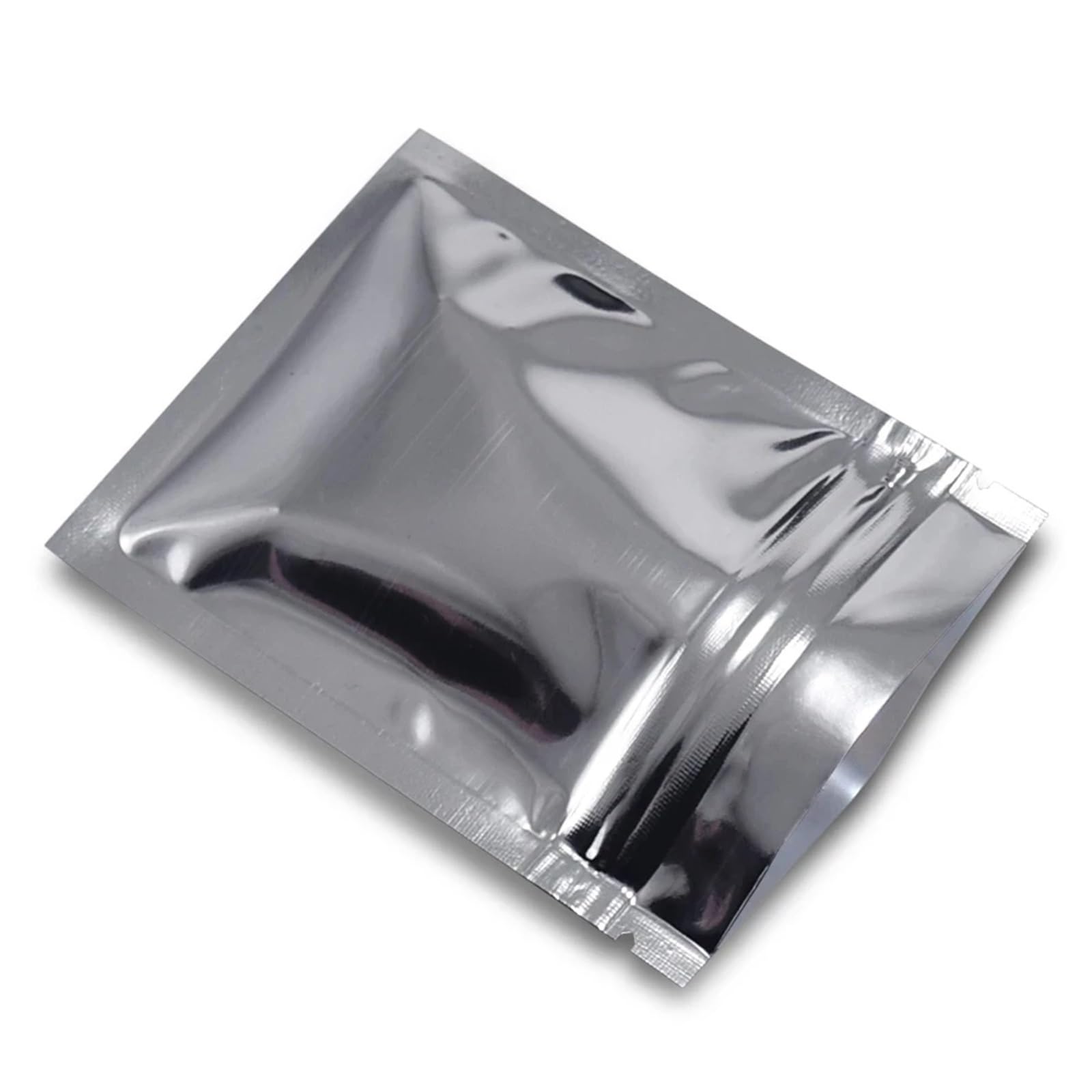 100 szt. Srebrna aluminiowa folia Zip Lock Bag Self Grip Seal Tear Notch Wielokrotnego użytku zamykane jedzenie przekąski herbata przechowywanie woreczki pakunkowe,Plastikowe torebki Ziploc(