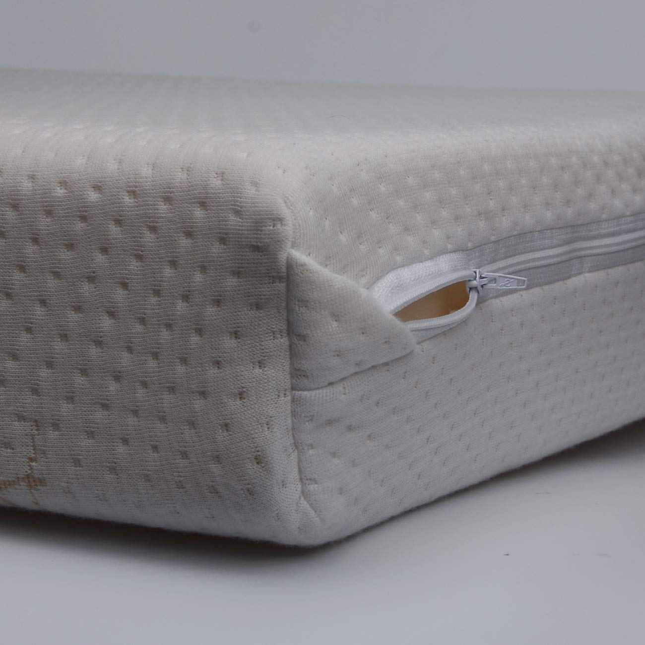 PEKITAS - Materasso Miniculla 50x75x10 cm Custodia Tessuto AloeVera Erogonómico Traspirante Antisoffocamento Con Cerniera Lavabile, Interno Schiuma bianca, Fabbricato In Spagna