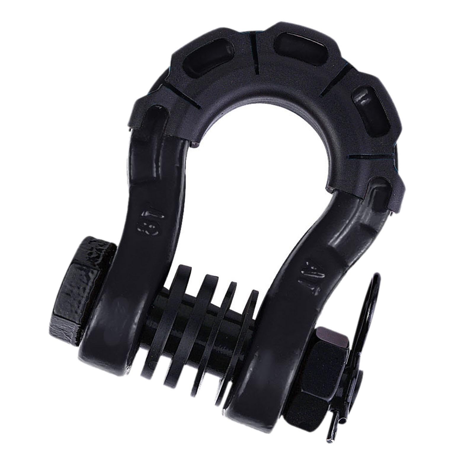 2 Pezzi a D Robusti (3/4 di Pollice), Accessori di Traino per Verricelli per Camion, Cinghie di Traino, Recupero Veicoli, nero