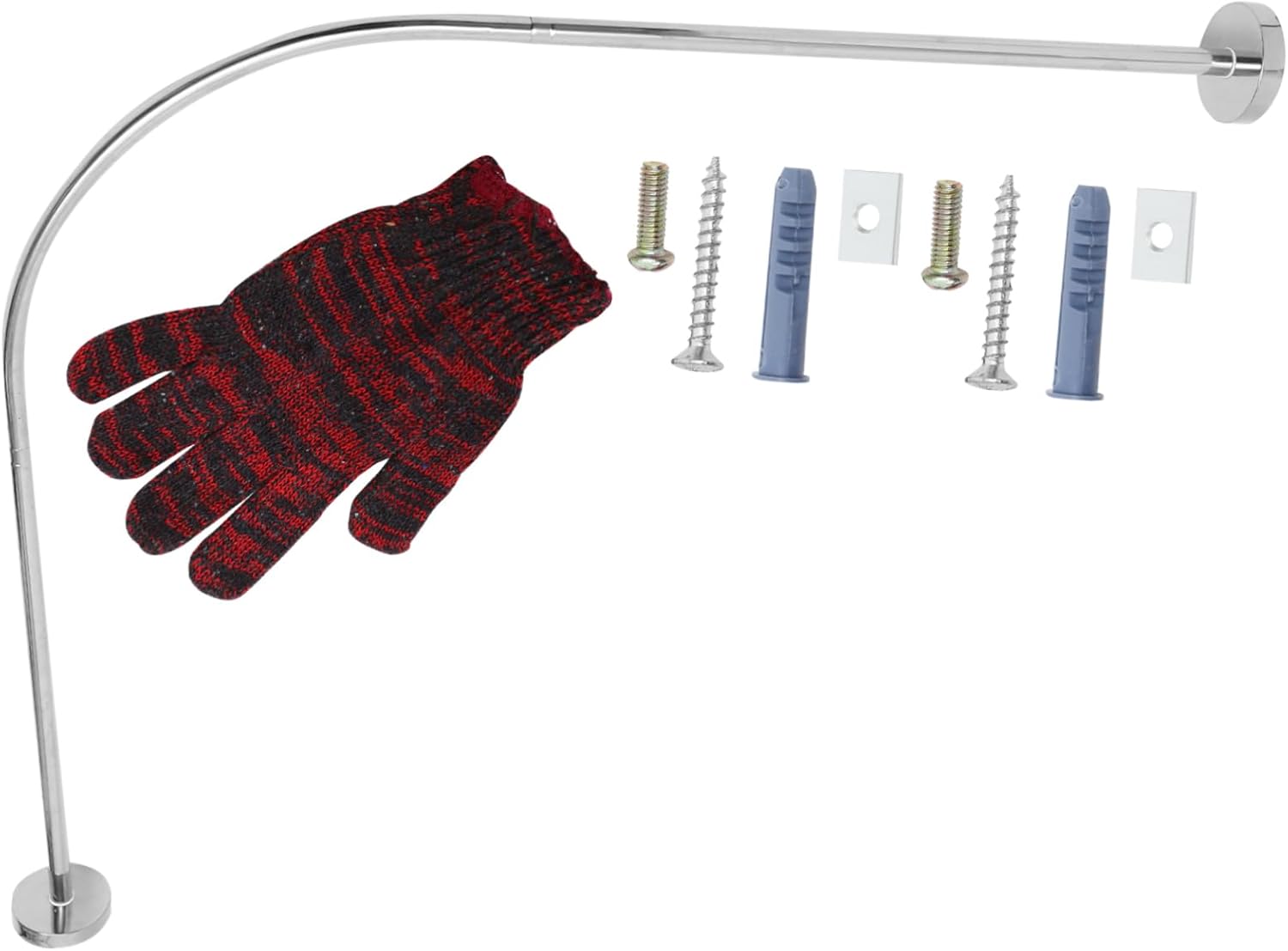 3Pcs Curved Shower Curtain Rods Tension Rod for Corner Use Non Drill Installation Versatile Bath Drying