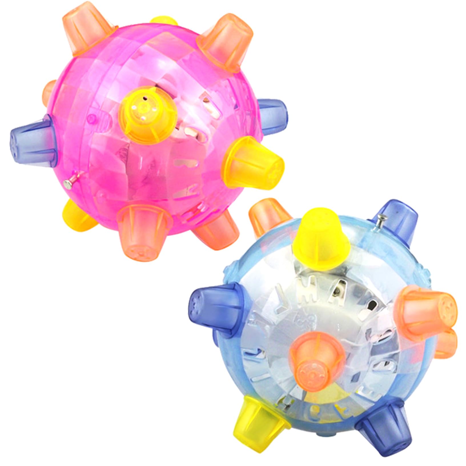 Suxdlan 2PCS Light-Up Bouncy Balls with Music - Detachable Vibrating Toy for Kids (Random Color)