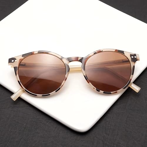 Miniatura 4 de LianSan Gafas de sol redondas invisibles bifocales de lectura retro con protección UV, marco de acetato con bisagra de resorte