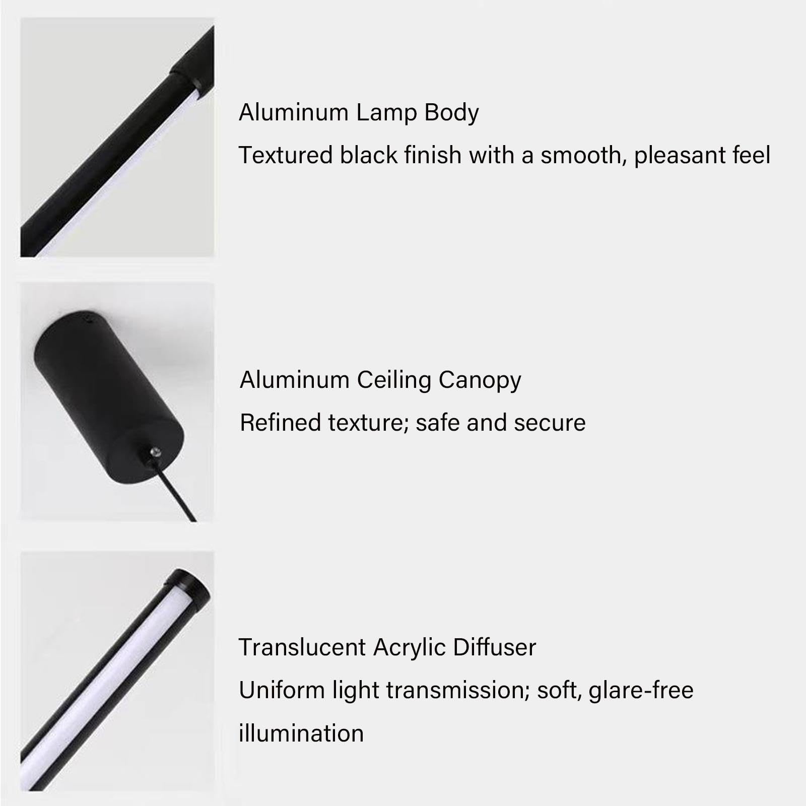 Lampada A Sospensione Decorativa Tubolare Lunga In Alluminio Stile Moderno