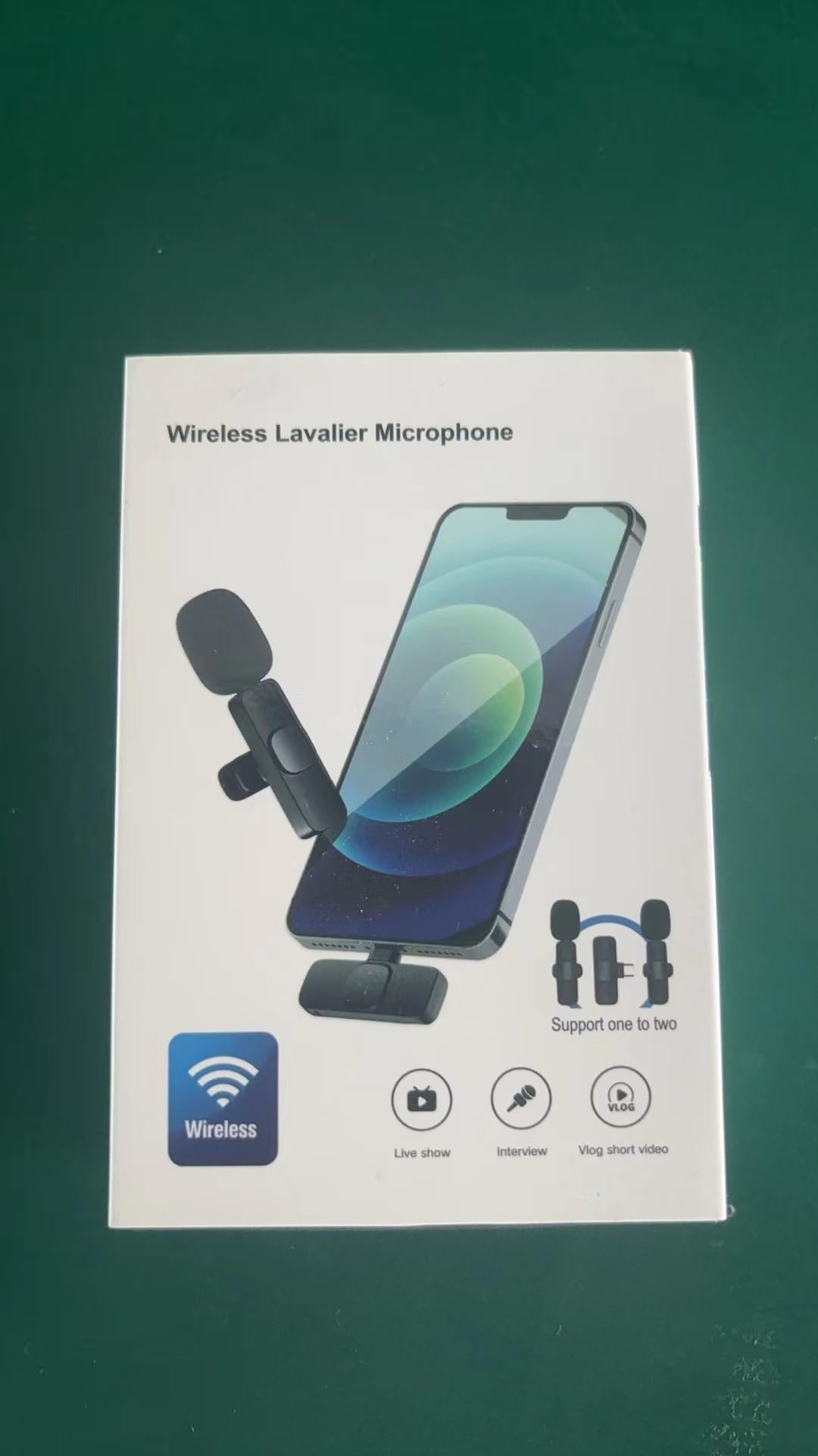 Micro YouTube Podcast Microphone Sans Fil DYNASONIC DM-Pro 01 - Micro- Cravate Lavalier Pour IPhone, YouTube, TikTok Micro Sans Fil Réduction Bruit