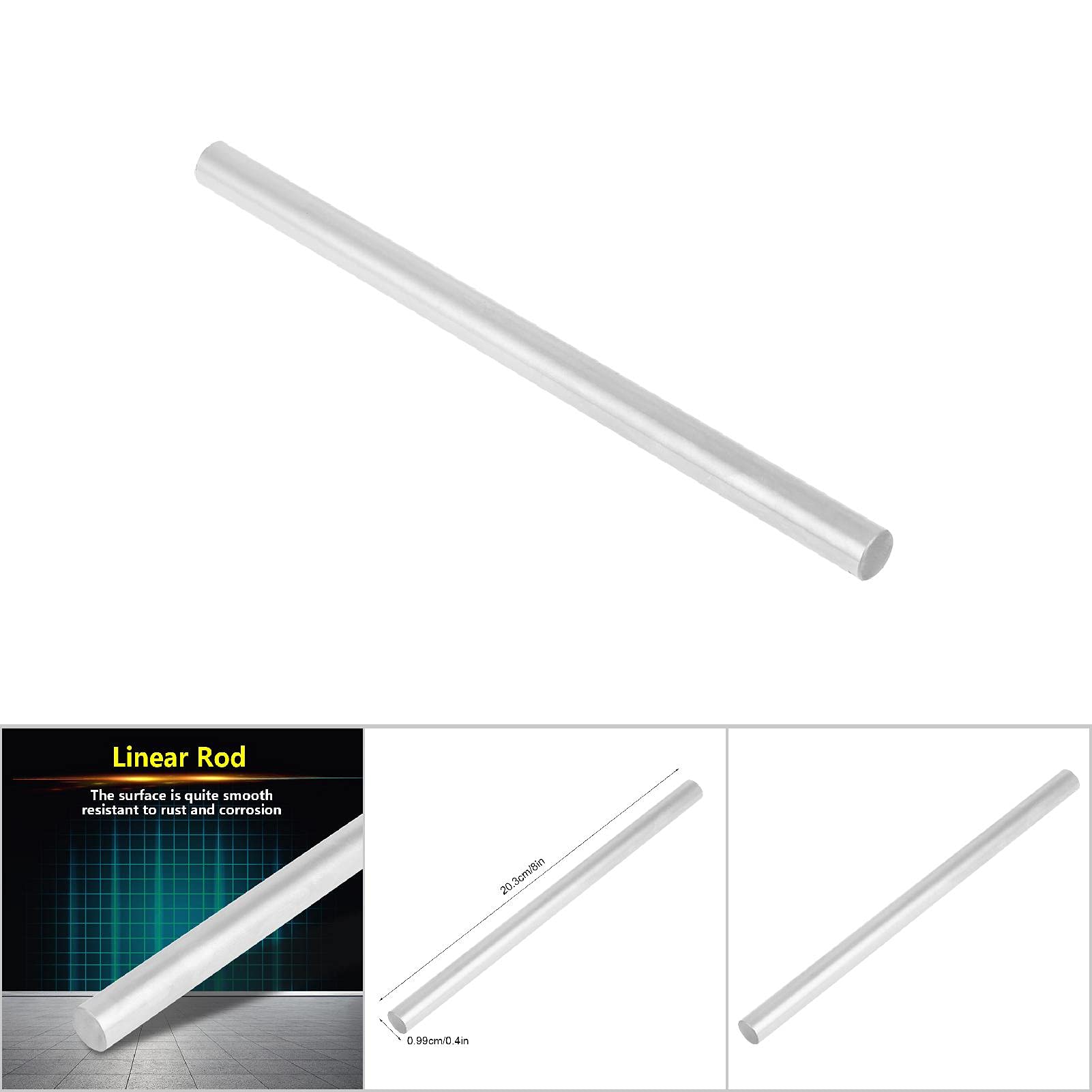 1pc Stalowy Wał Liniowy z łożyskiem Cylindrycznym Oś Liniowa Prosty Okrągły Pręt o średnicy 10mm Liniowy Ruch Pręt ze Stali Nierdzewnej Prosty Okrągły Pręt Liniowy(200mm)