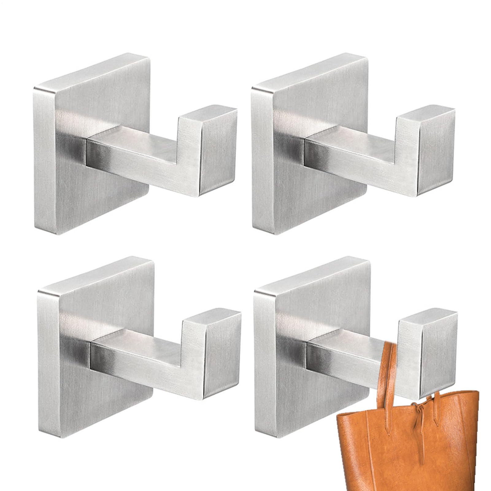 Crochets pour serviettes et vêtements : lot de 4 supports en acier inoxydable antirouille