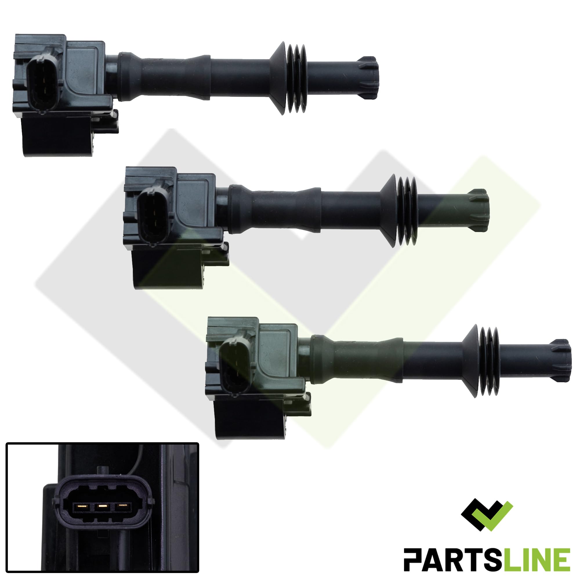 Partsline (Lot de 3) Bobine d'allumage compatible avec Berlingo, C4 III, Astra, Combo, Corsa F, Crossland, Grandland, Mokka, 2008, 208, 308 II III, Partner, Rifter 1.2 THP Puretech 9808653680 3553459