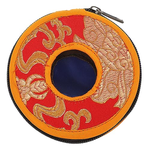 LRXIYODE ネパール製仏教瞑想ベル収納ポーチ 輸送に便利なジッパー付き 中型手作り袋 にも 瞑想用