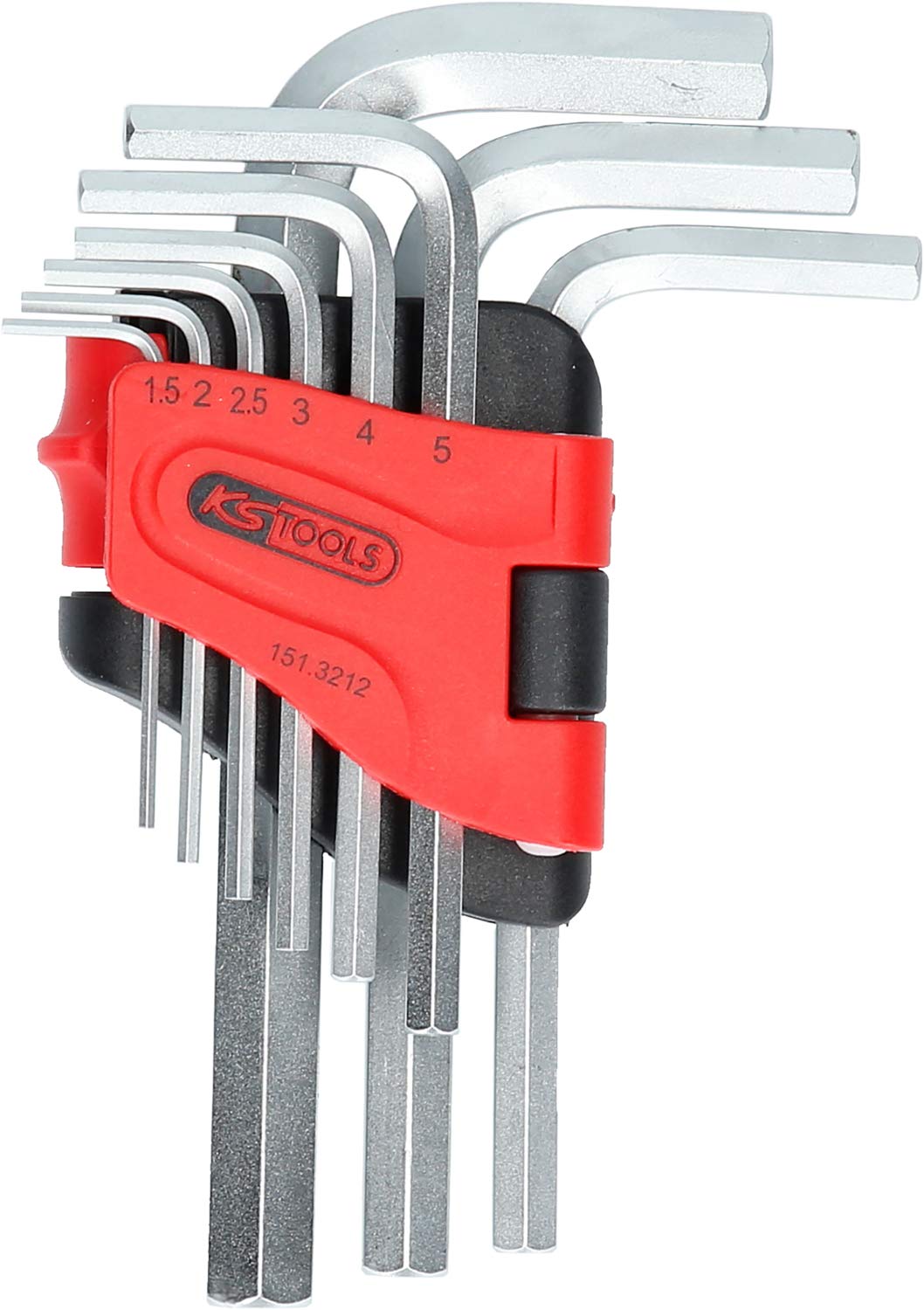 KS Tools Allen Allen Key Set in Folding Holder, 9-Piece Set, 5-10 mm, Red