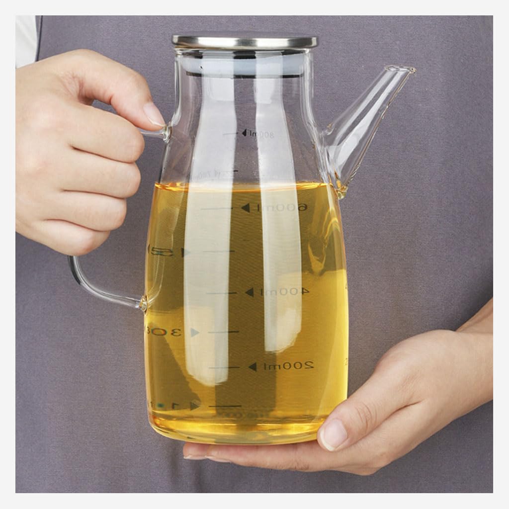 Küche mit Tankflaschen, Ölspenderflasche aus Glas, Sprühflasche for Öl und Flüssigkeiten aus Glas und Edelstahl(1000ML)