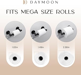 Day Moon Designs Toilet Paper Holder with Shelf - Flushable Wipes Dispenser & Storage Fits Any Bathroom, Keep Your Wet Wipes Hidden - Stainless Steel Wall Mount Bathroom Organizer - Matte Black, Small