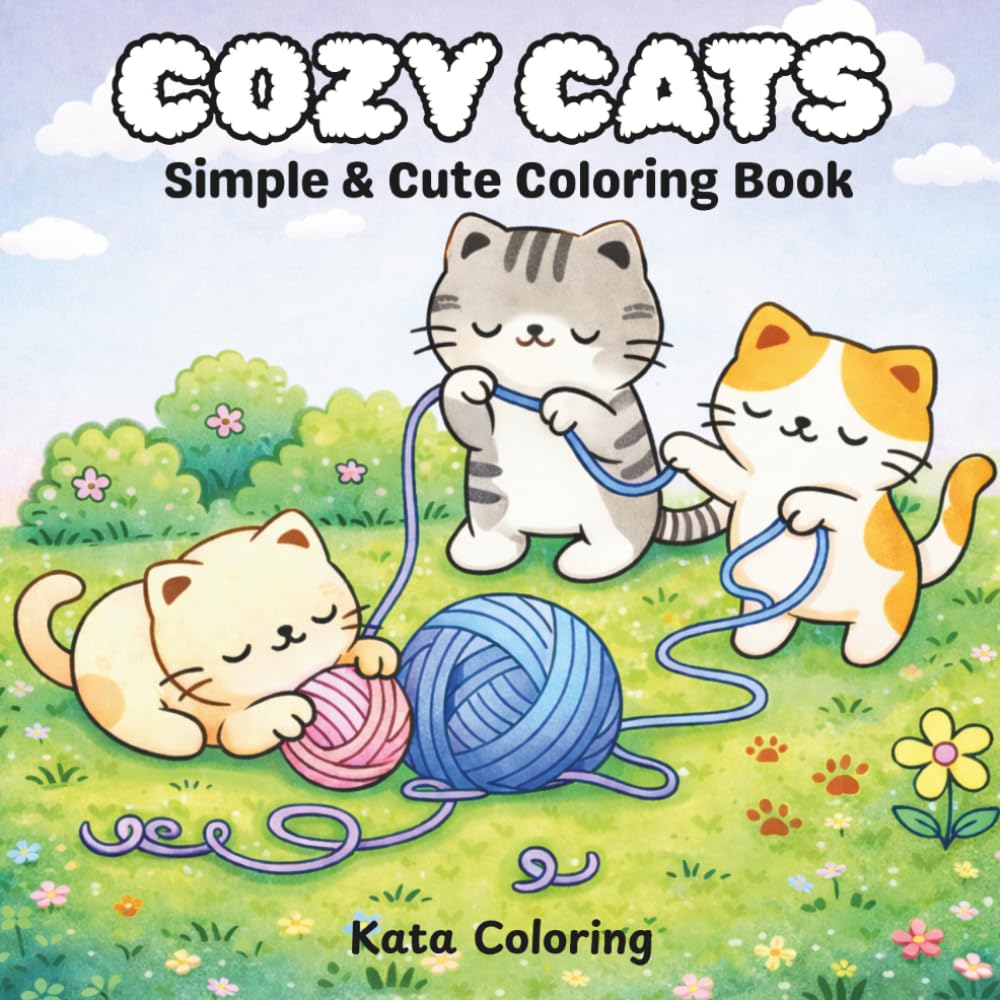 Cozy Cats: Simple & Cute Coloring Book