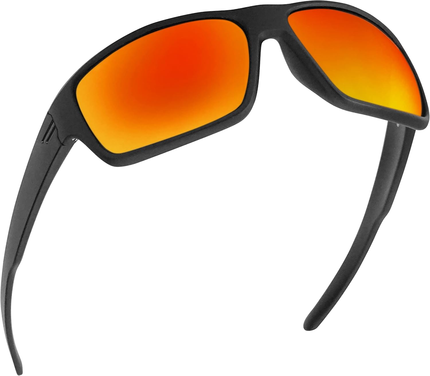 TOROE Performance Eyewear FIELD All Black Sports Polarized Sunglasses w/Hydrophobic Coating Polycarbonate AR Lenses