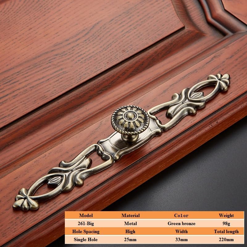 1PC European Antique Door Handle Drawer Zinc Alloy Simple Wardrobe Furniture Accessories Ancient Green Cabinet(261-big)